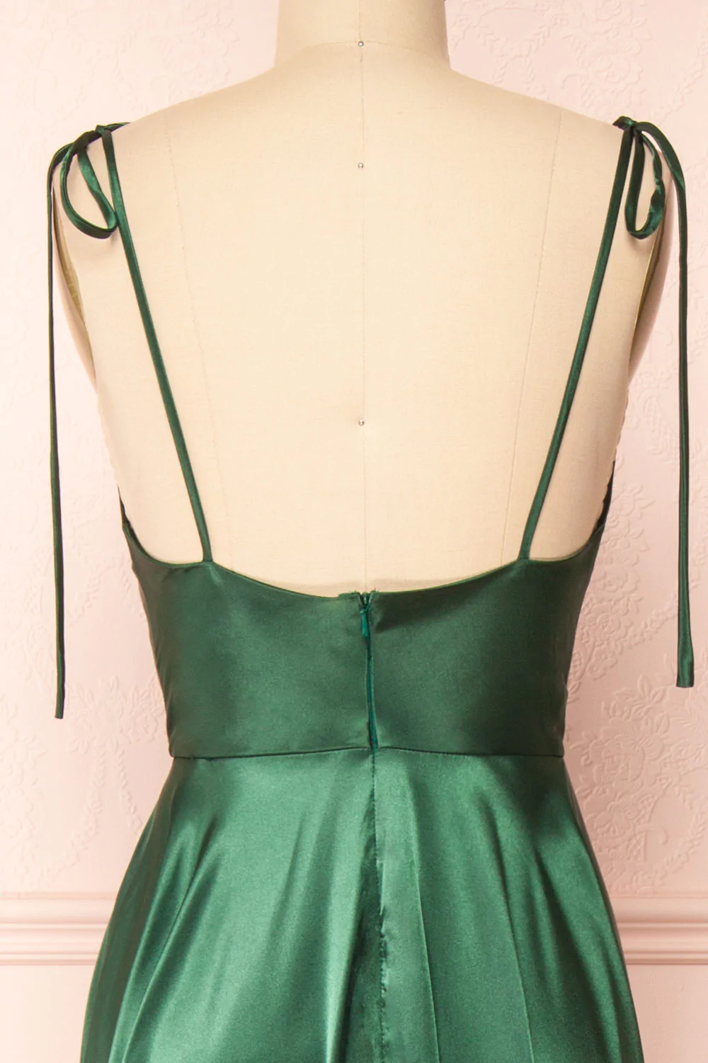 Green Cowl Neck Satin Simple Prom Dress