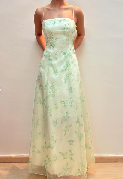 Pretty Light Green Tulle Sequins Party Dress A Line Evening Gown