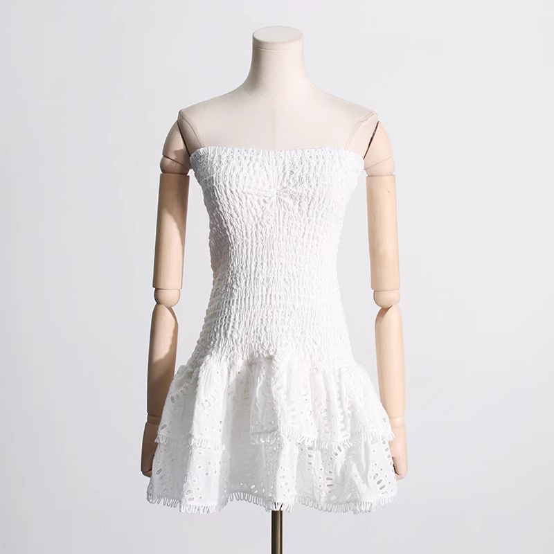 Cute Sheath Strapless Blue Lace Vacation Dress Short Birthday Dresses