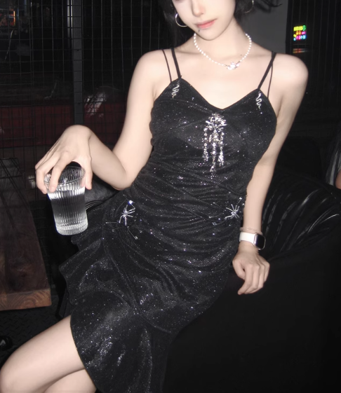 Sexy Black Short Ruffle Cocktail Dress Graduation Homecoming Dress