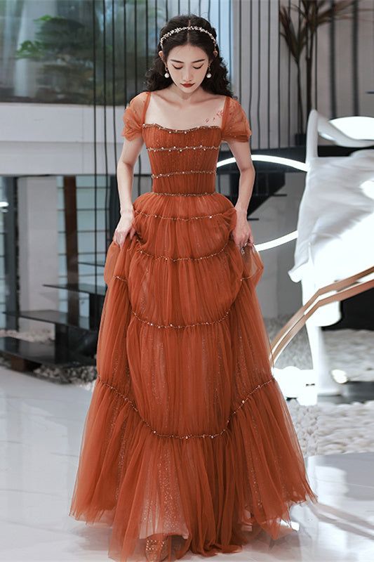 Princess Off The Shoulder Beaded Sequins A Line Long Formal Prom Dress Tulle Ball Gown Party Dress
