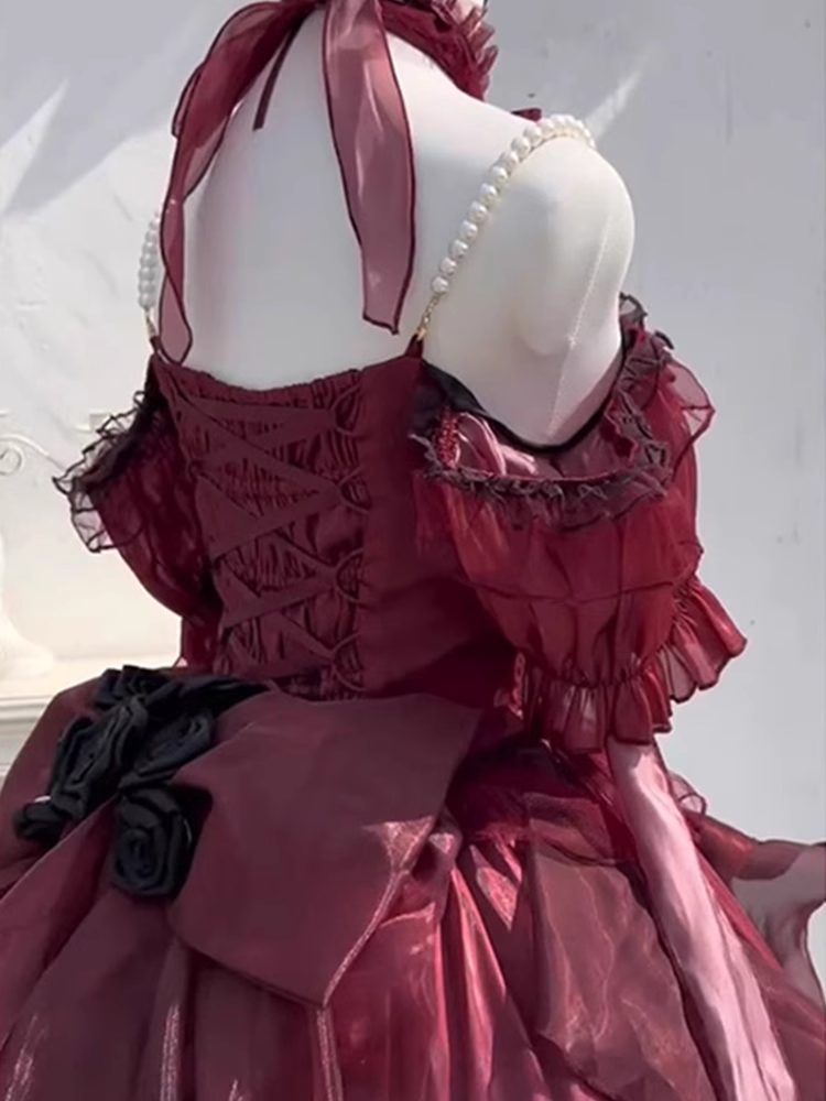 Chic High Low Halter Burgundy Organza Party Birthday Dresses Birthday Outfits