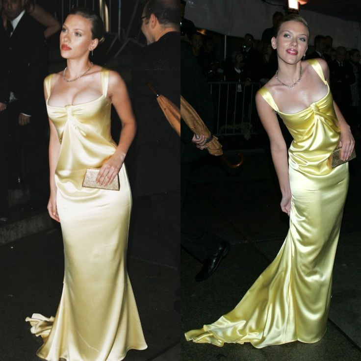 Elegant Yellow Mermaid Satin Party Dress Prom Dress