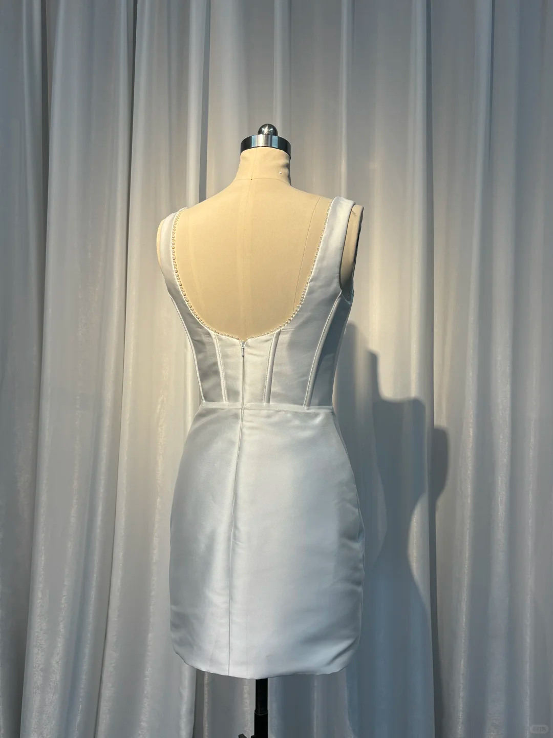 Simple Square Neck Satin Sheath White Short Cocktail Dress Formal Homecoming Dress