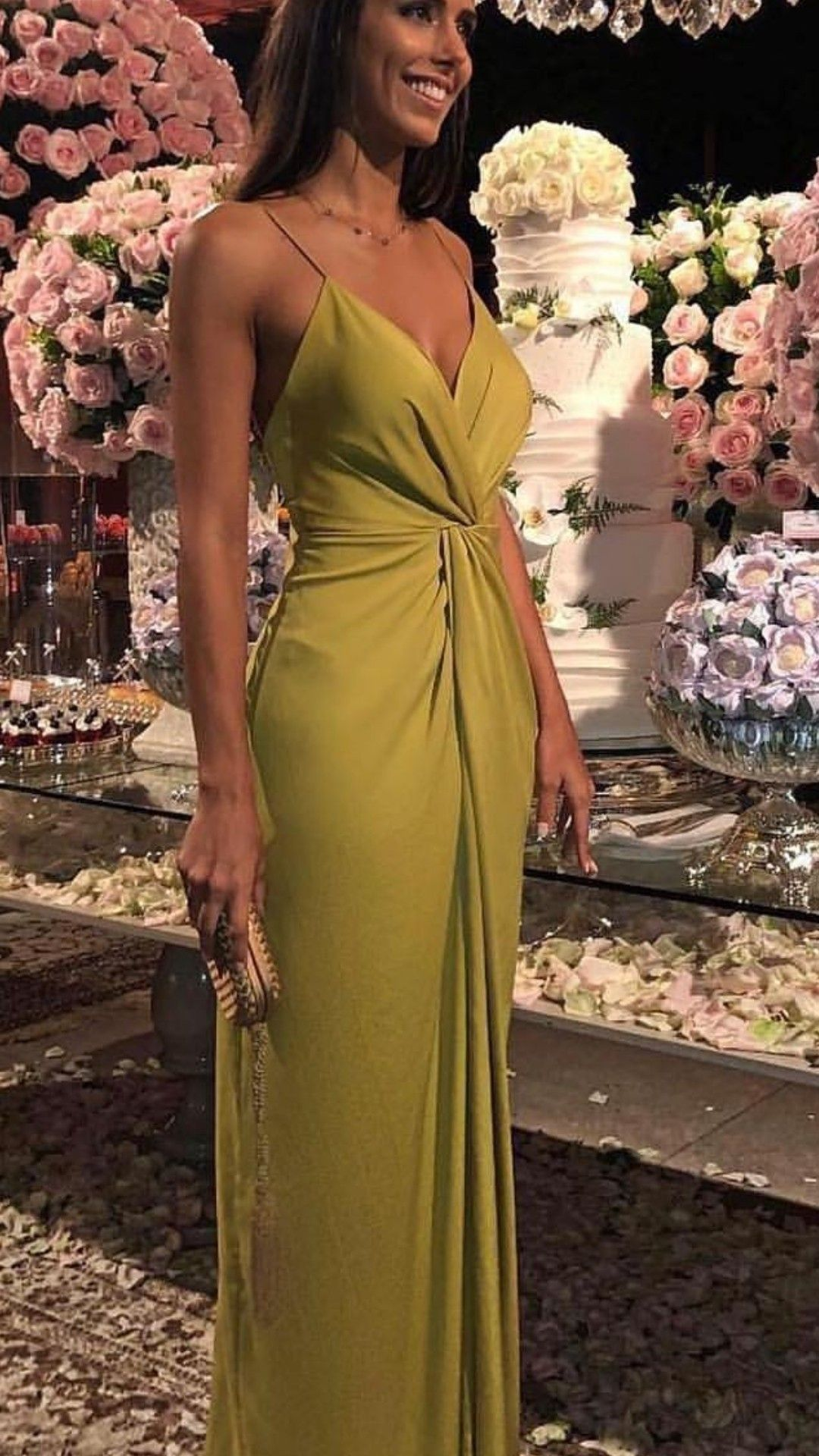 Charming V Neck Long Evening Dress,Fashion Party Gown