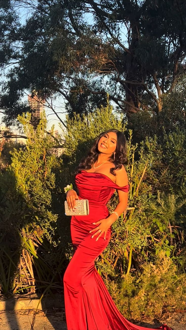 Elegant Red Off The Shoulder Mermaid Evening Dress,Long Prom Party Dress