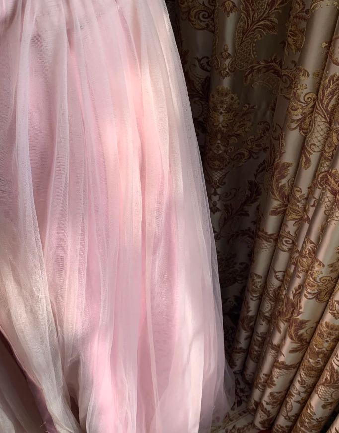 Sweet Pink Off The Shoulder Tulle A Line Long Birthday Party Dress Formal Wedding Guest Dress