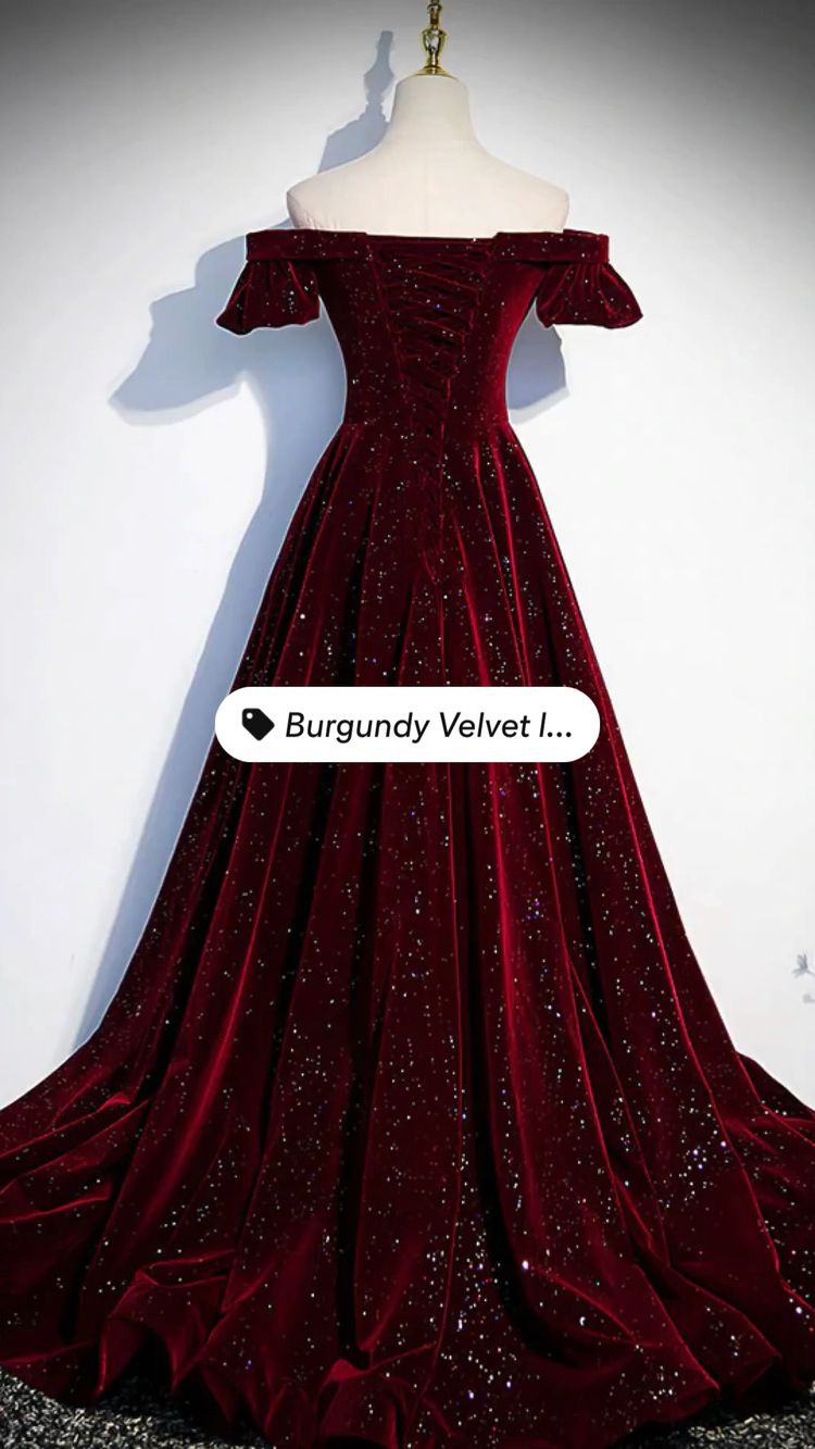 Burgundy Velvet V Neck Long Prom Dress Classy Evening Dress