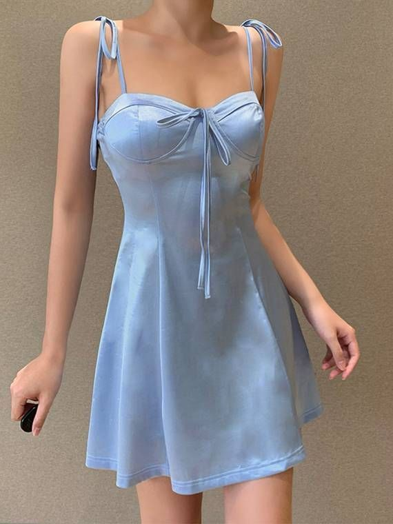 Sweet Spaghetti Straps Sweetheart Neck Blue Short Party Dress Formal Homecoming Dress