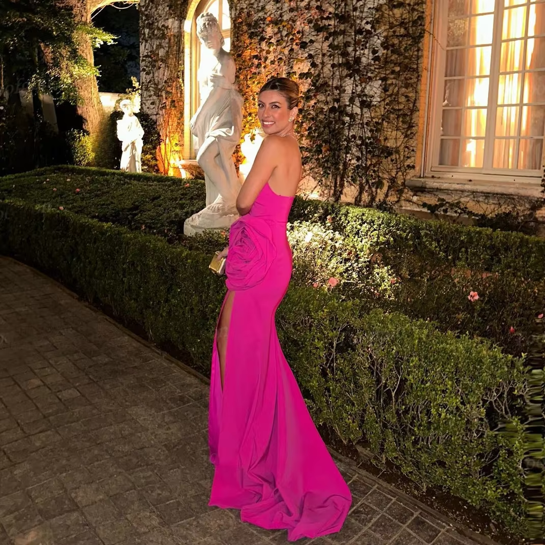 Strapless Prom Dresses Sheath, Celebrity Party Gowns, Flowers Occasion Evening Dresses