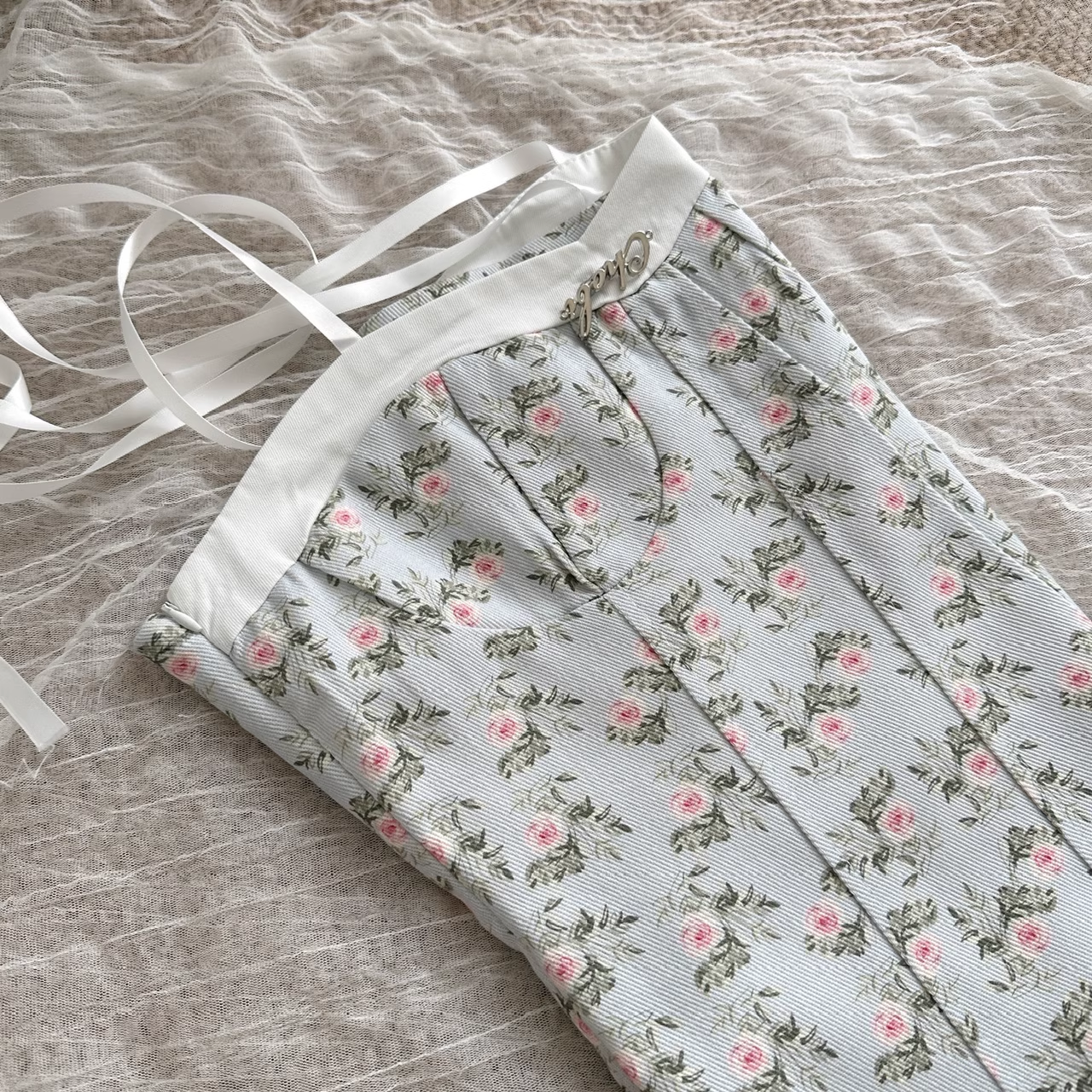 Cute A line Spaghetti Straps Blue Sleeveless Floral Dress Short Holiday Dresses