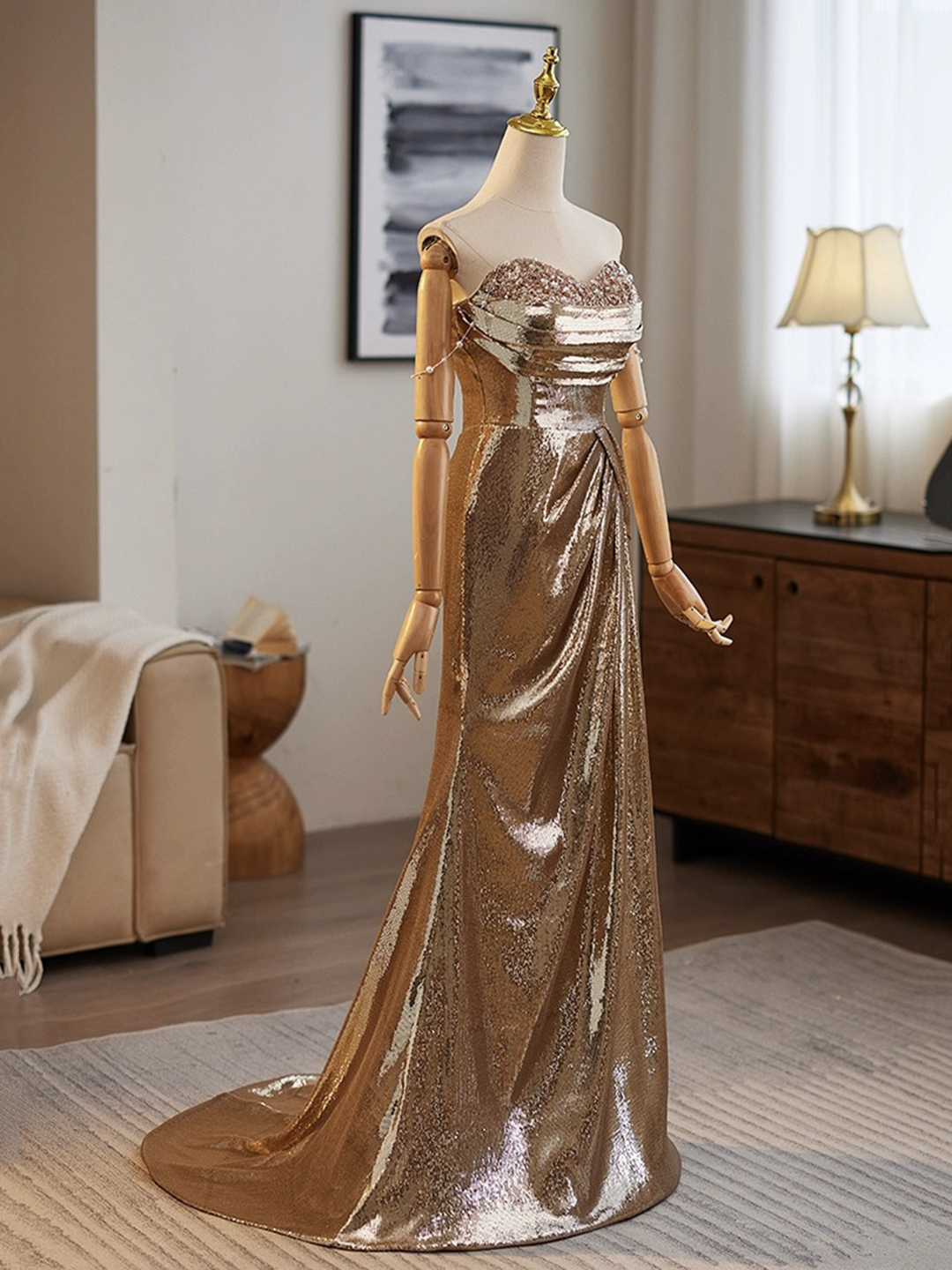 Gorgeous Sequins Mermaid Evening Dress Formal Prom Party Gown