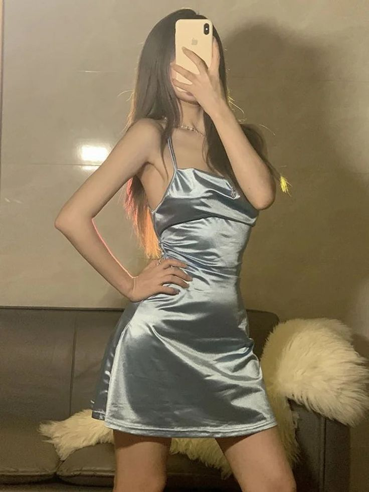 Sexy Backless Light Blue Short Party Evening Dress