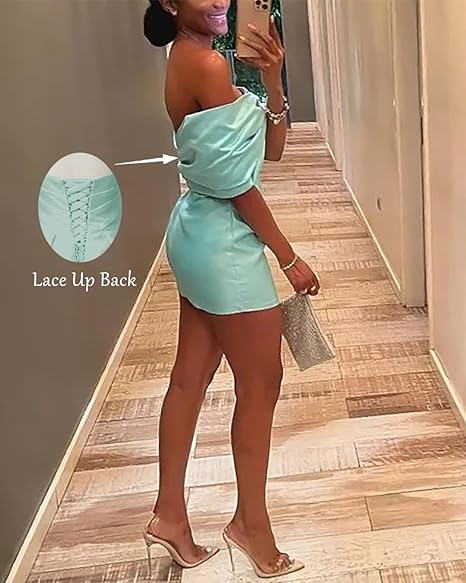 16th Birthday Off The Shoulder Homecoming Dresses Tiffany Blue Mini Bowknot Party Dress