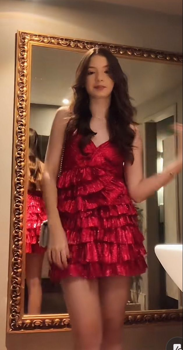 Sexy Red V Neck Spaghetti Straps Layered A Line Graduation Homecoming Dress Short Party Dress
