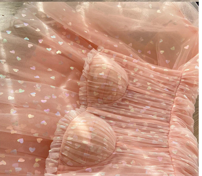 pink homecoming dresses tulle sweetheart Homecoming Dress