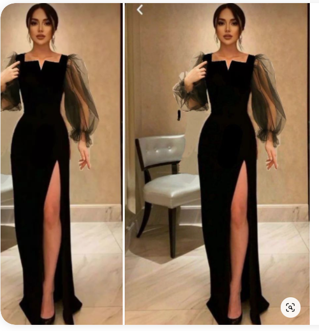 Black simple prom dress mermaid elegant dress