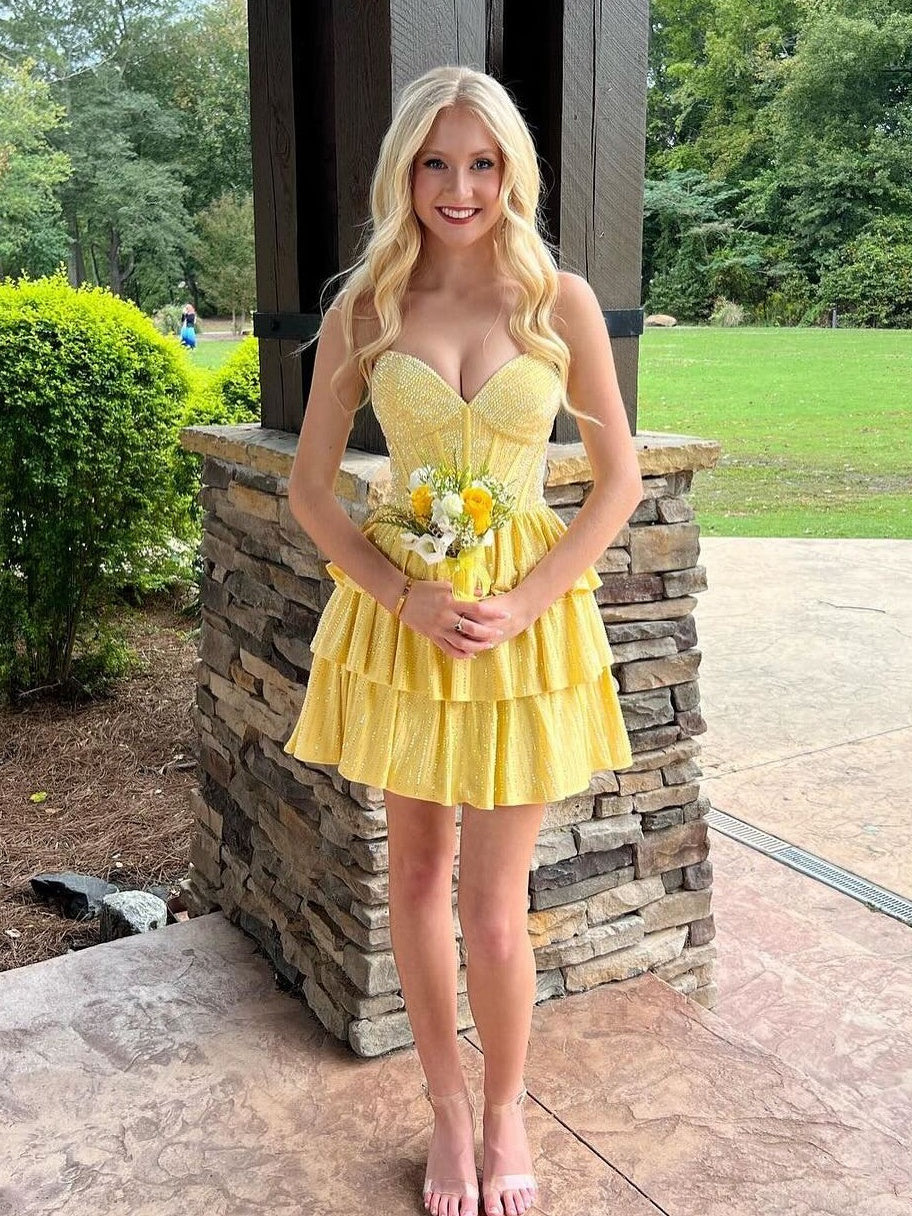 Cute A Line Sweetheart Silver Short Homecoming Dress with Beading