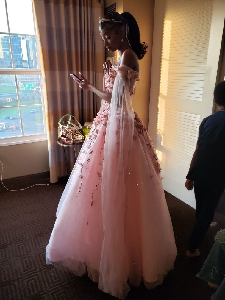 Princess Pink Prom Dress Tulle Evening Dress Birthday Dress