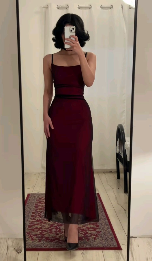 Vintage Sheath Black and Red Formal Party Dress