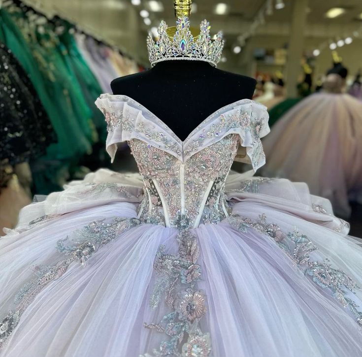 Ball Gown Off Shoulder Tulle Long Prom Dress, Sweet 16 Dress