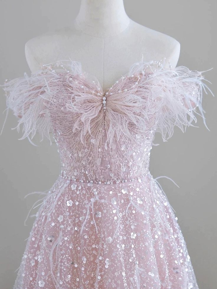 Sparkling Tulle Sequin Long Prom Dress, Off the Shoulder Evening Party Dress