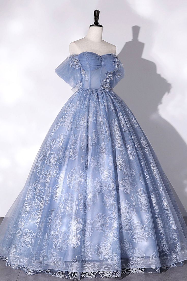 Tulle Lace Long Ball Gown, Off the Shoulder Formal Evening Gown