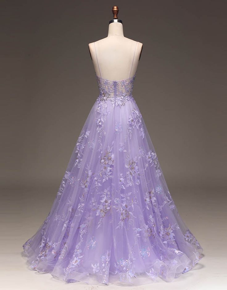 Romantic A-Line Long Glitter Prom Dress With Appliques