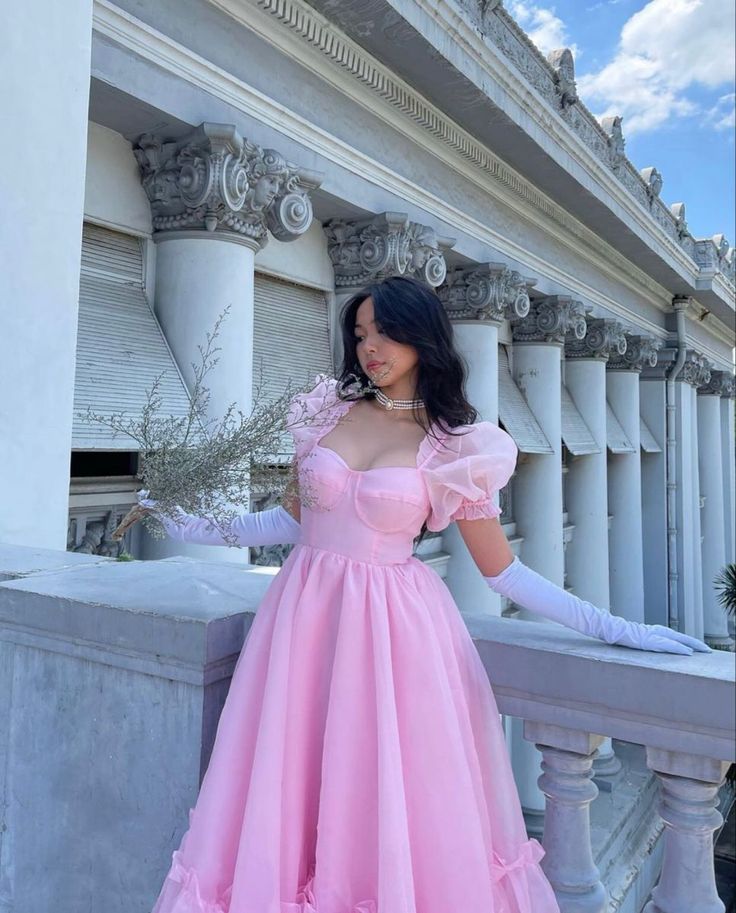 Vintage Pink A-line Prom Dress,Pink Princess Dress