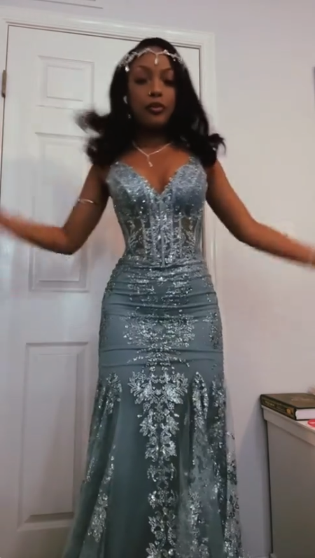 Sparkly Mermaid Long Prom Dresses Sexy Formal Evening Dress