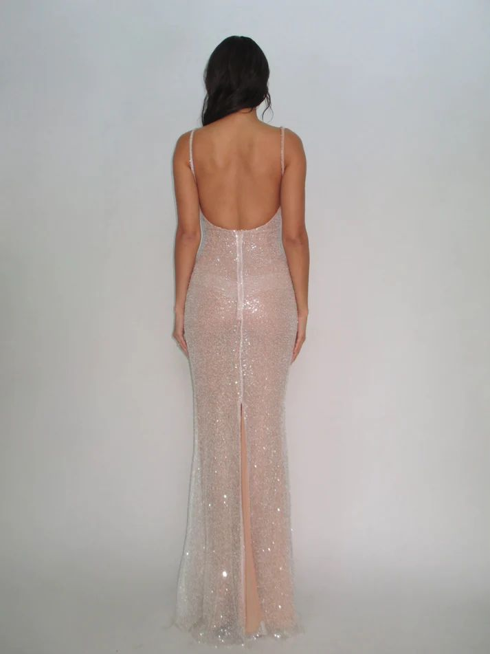 Shiny Mermaid Sequin Prom Dress Long Birthday party Evening Gown