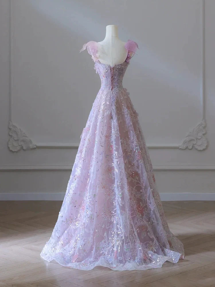 A Line Long Sleeveless Prom Dress Beautiful Evening Dresses