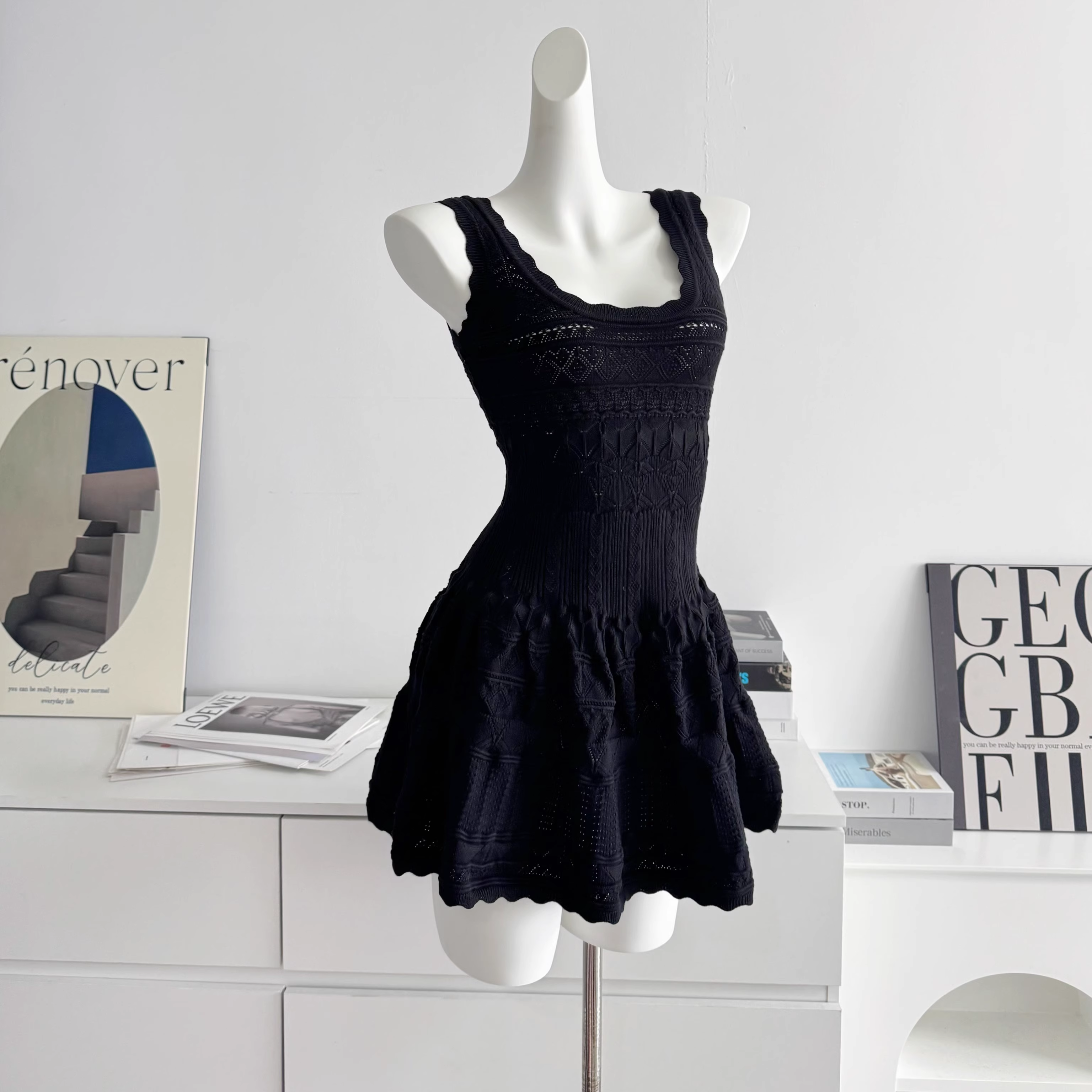 Classic Black A Line Short Birthday Dress Holiday Dress