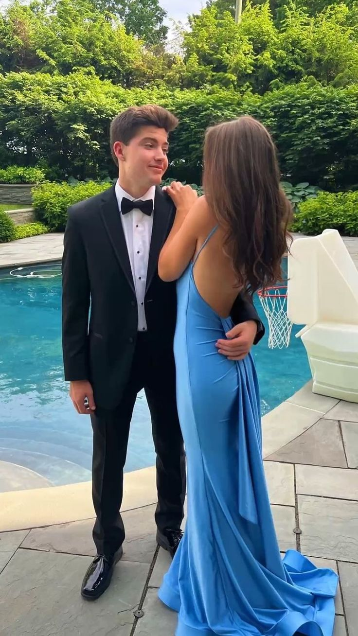 Sexy Blue Mermaid Prom Dresses,Open Back Long Evening Dress
