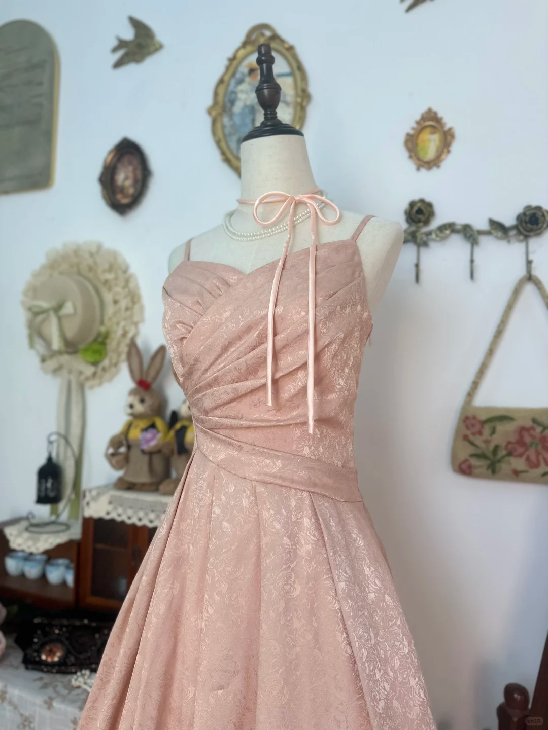 Pretty Spaghetti Straps Pink Satin Print Floral A Line Short Homecoming Dress Birthday Dress