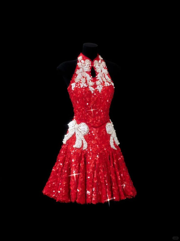 Pretty Red Sequin Beaded A Line Short Graduation Homecoming Dress 18th Birthday Outfits