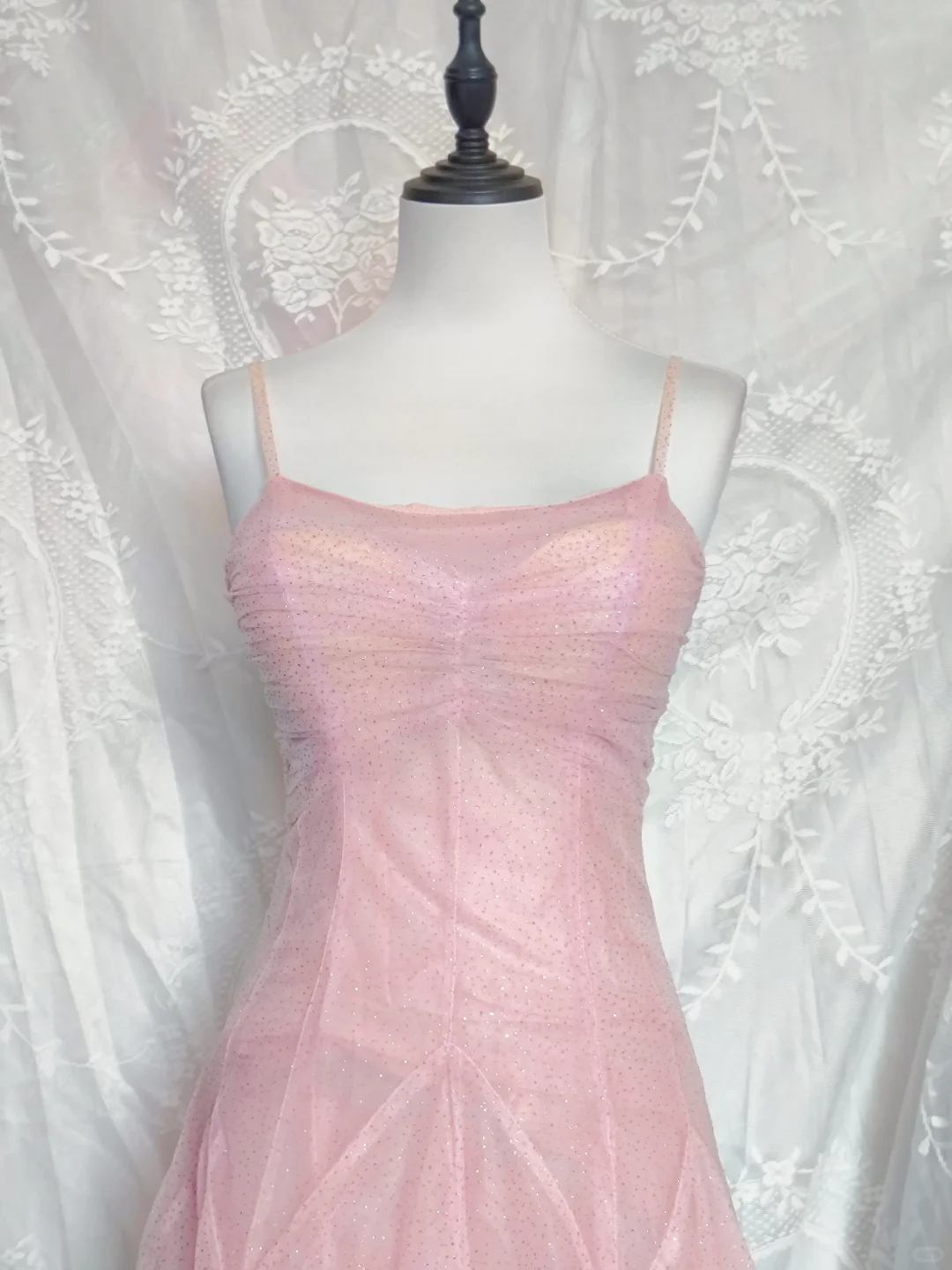 Glitter Pink Tulle Sequins A Line Short Party Dress Homecoming Dress