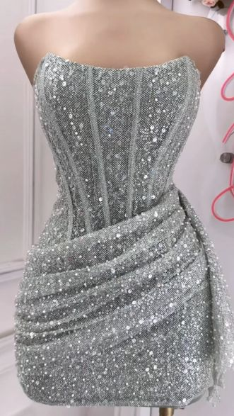 Bling Pink Sequins Homecoming Dress Cocktail Dress