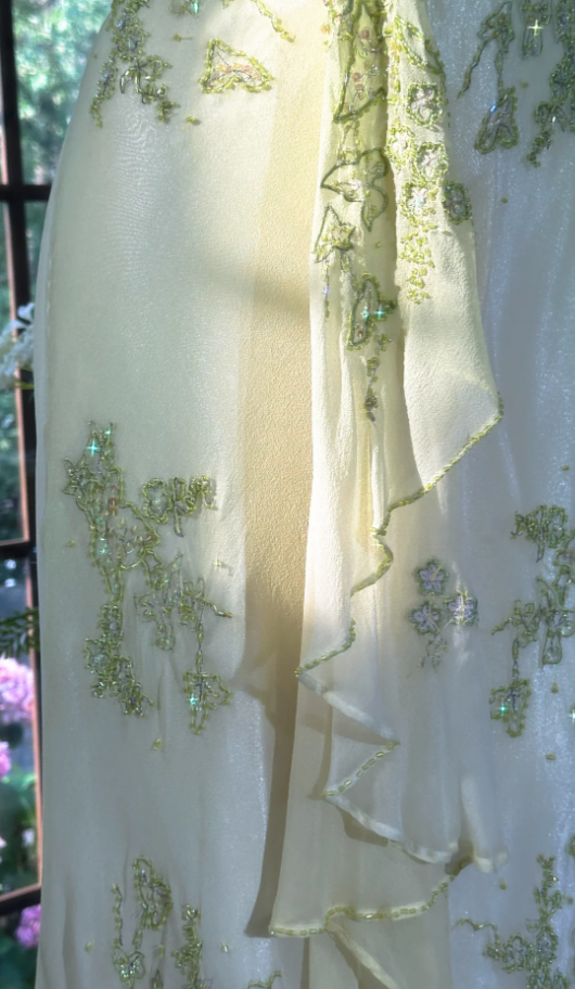 Vintage Halter Green Chiffon Beaded Mermaid Prom Dress Long Party Dress