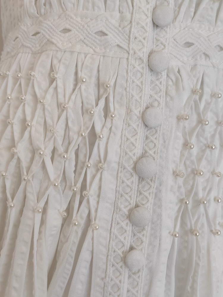 Cute A line V neckline White Lace Vacation Dress Short Birthday Dresses