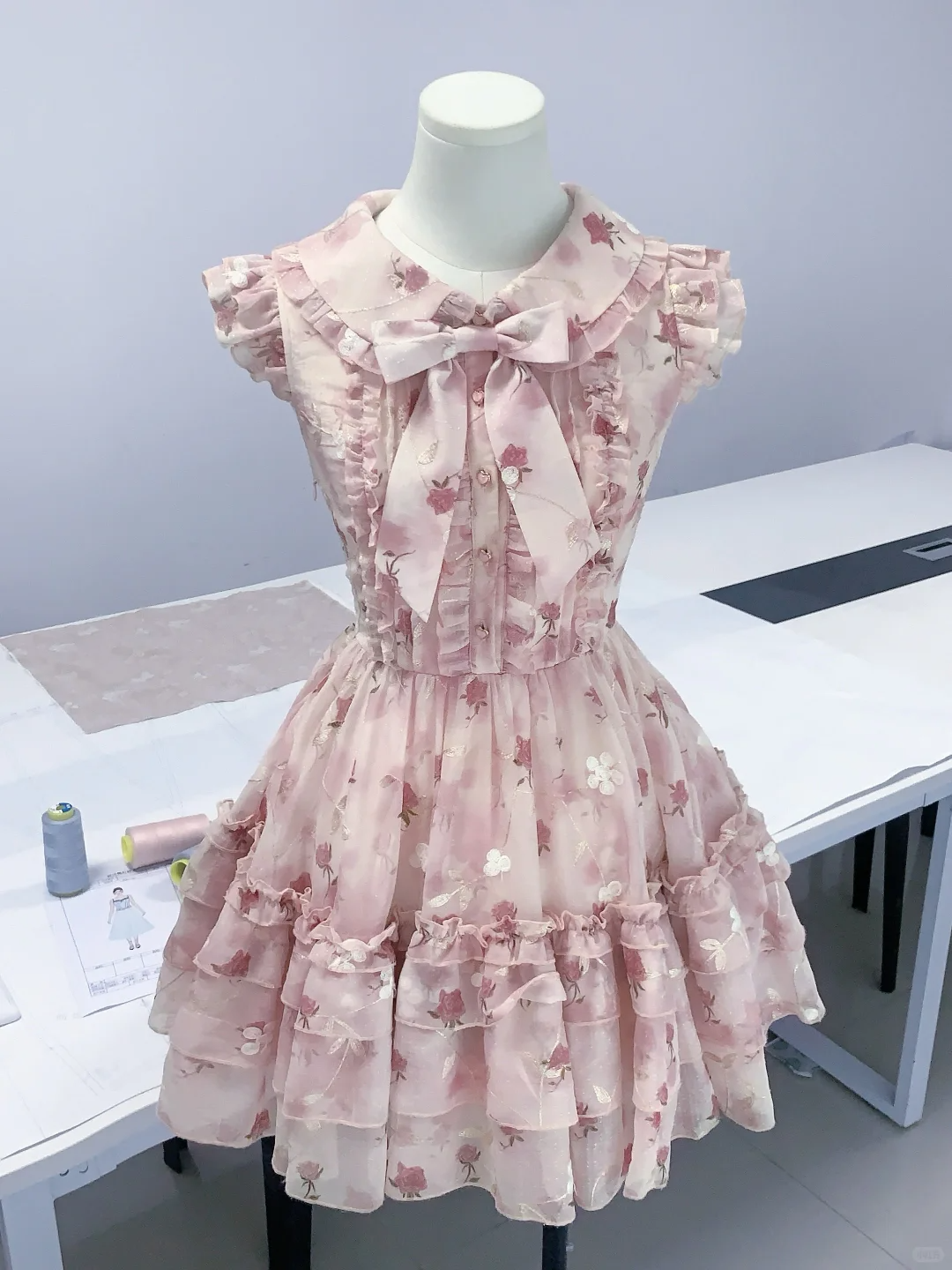 Cute Blue Chiffon Print Floral A Line Short Birthday Outfits Formal 7th Grade Homecoming Dress
