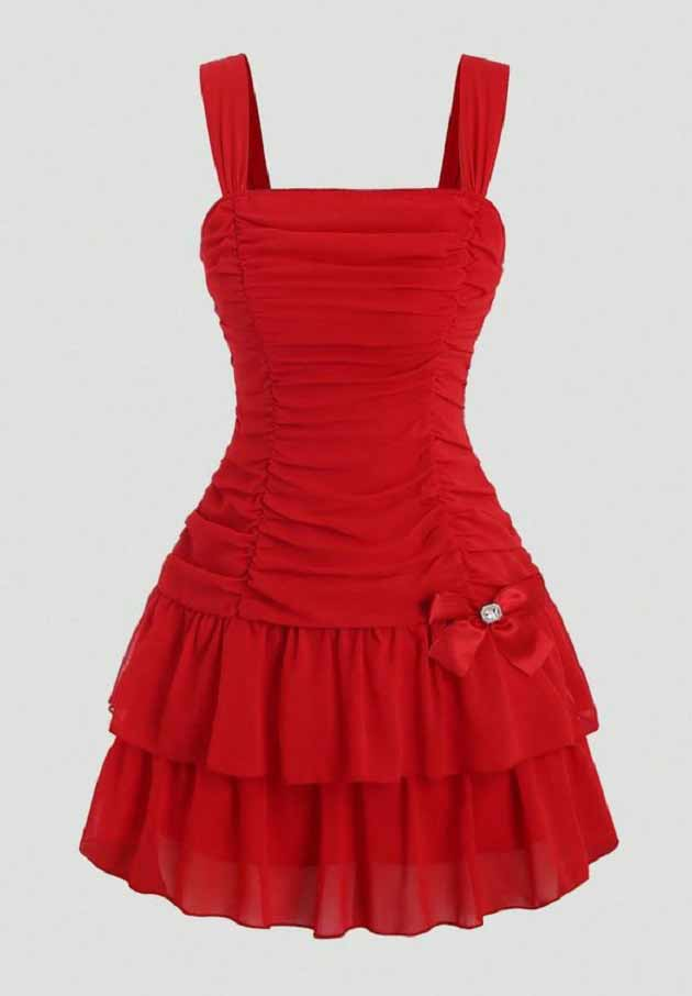 Cute A line Straps Red Short Homecoming Dress Birthday Dresses