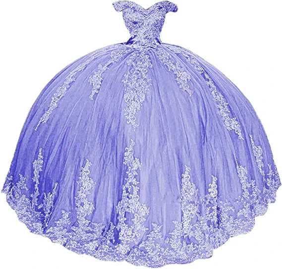 Off The Shoulder Ball Gown Satin Princess Dress With Lace Back With Big Bow