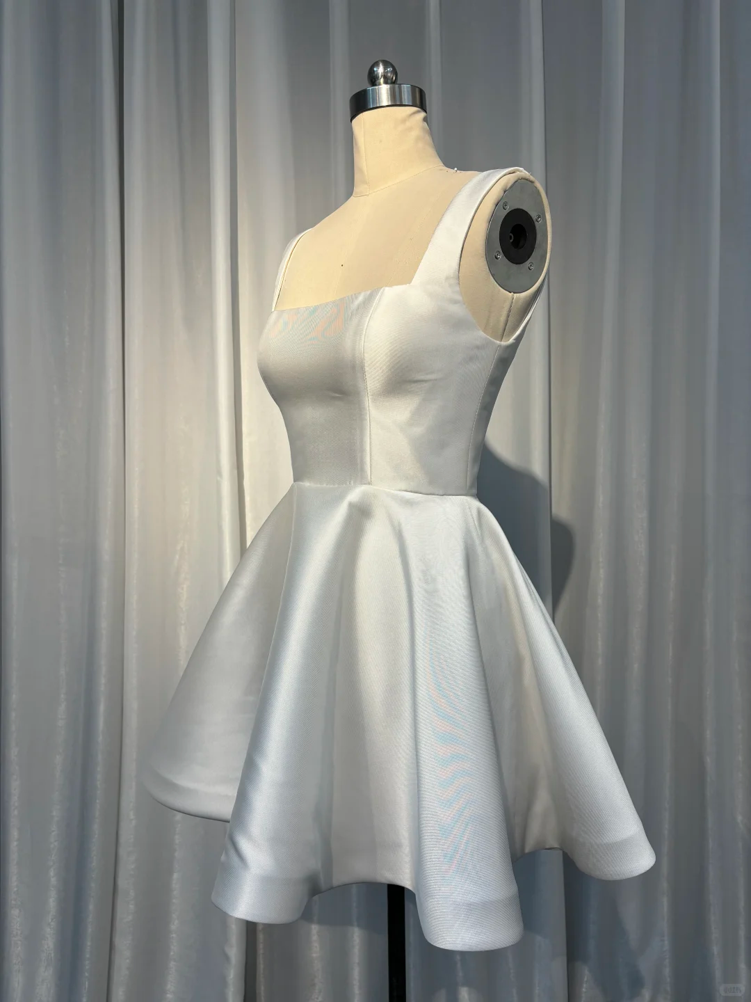 Simple Satin Square Neck White Short 6th Grade Homecoming Dress Cocktail Dress