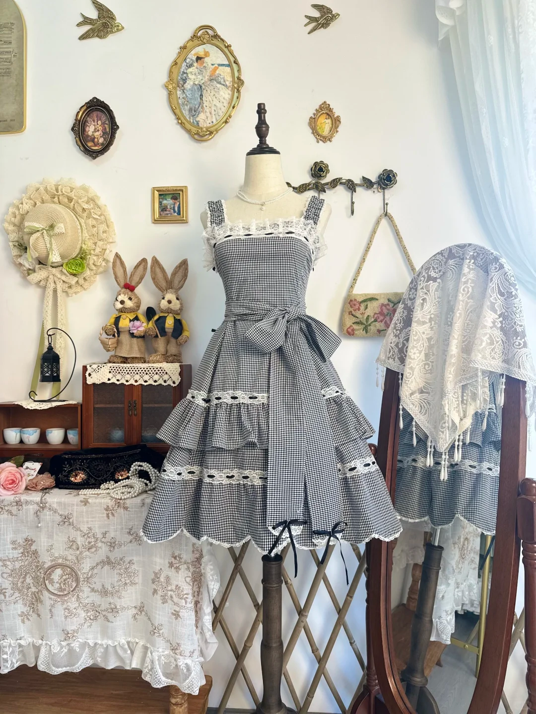 Cute Gray Lace Satin A Line Short Prom Dress Formal Homecoming Dress