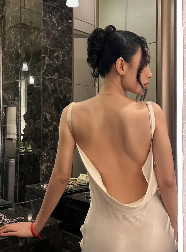 Classy White Satin Pleated Mermaid Wedding Dress,Backless Slit Party Evening Dress