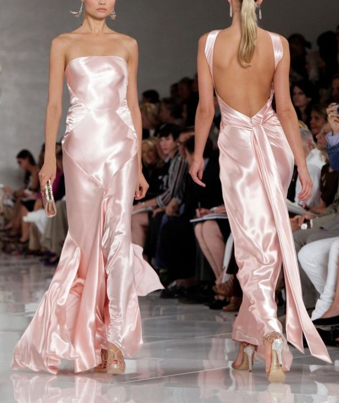 Elegant Pink Satin Long Party Evening Dress,Formal Prom Dress