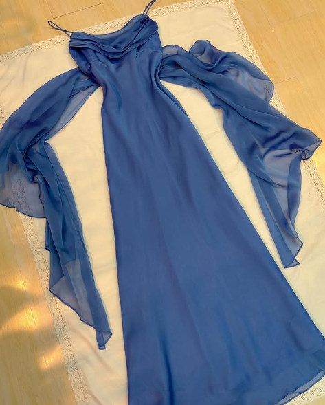 Simple Navy Blue Chiffon A Line Prom Dress,Long Party Evening Gown