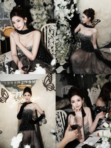 Gorgeous Black Strapless Tulle Beaded Mermaid Evening Dress Long Prom Dresses