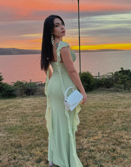 Cute Light Green Chiffon Ruffle Mermaid Wedding Guest Dress Formal Bridesmaid Dress